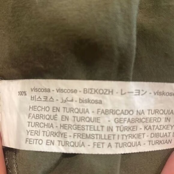 Zara Olive Green Long Sleeve Tunic Blouse - Picture 4 of 4